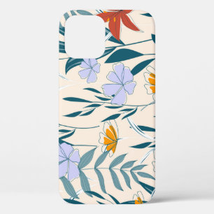Tropical Leaves: Fashionable Abstract Background. iPhone 12 Case