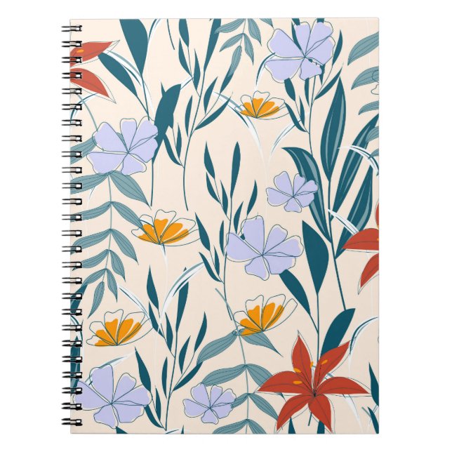 Tropical Leaves: Fashionable Abstract Background. Notebook (Front)