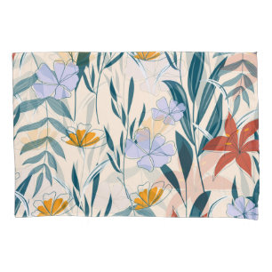 Tropical Leaves: Fashionable Abstract Background. Pillowcase