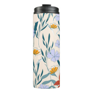 Tropical Leaves: Fashionable Abstract Background. Thermal Tumbler