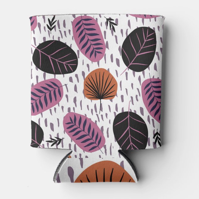 Tropical leaves, fashionable seamless pattern. can cooler (Front)