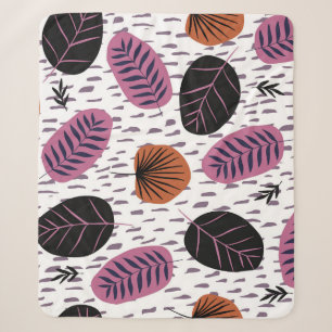 Tropical leaves, fashionable seamless pattern. sherpa blanket