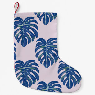 Tropical Leaves Fashionable Seamless Pattern Small Christmas Stocking