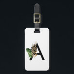 Tropical Leaves Faux Gold Foil Letter A Monogram Luggage Tag<br><div class="desc">Tropical Leaves Faux Gold Foil Letter A Monogram Luggage Tag | Boho monogram luggage tag featuring watercolor tropical leaves with faux gold foil accent. This tropical luggage tag is perfect for summer. This design is available in other items.</div>