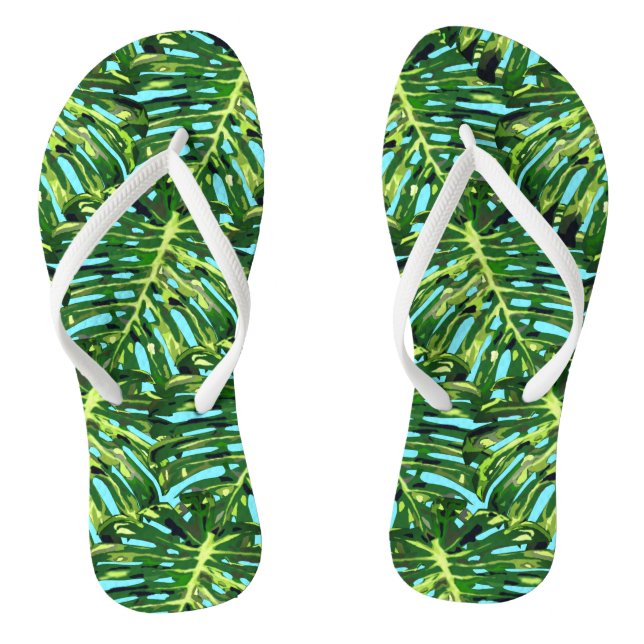 Tropical Leaves Flip Flops (Footbed)