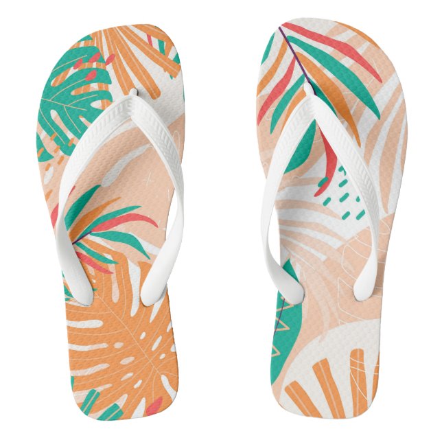 Tropical Leaves Flip Flops (Footbed)