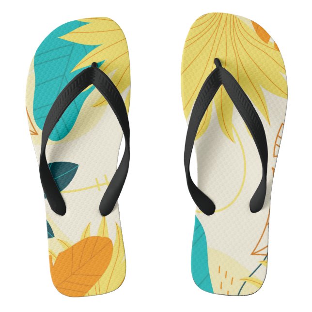 Tropical Leaves Flip Flops (Footbed)