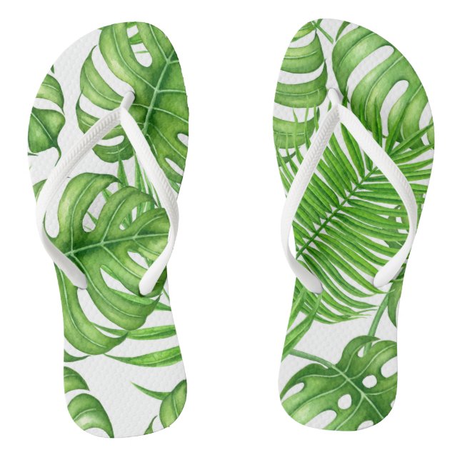 Tropical leaves flip flops (Footbed)