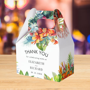 Tropical Leaves Floral Beach Wedding Favour Box