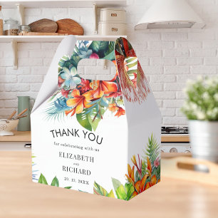 Tropical Leaves Floral Beach Wedding Favour Box