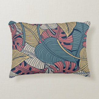 Tropical Leaves, Floral Seamless Background. Decorative Cushion