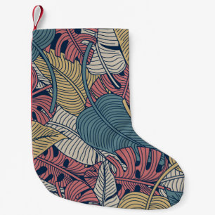 Tropical Leaves, Floral Seamless Background. Small Christmas Stocking