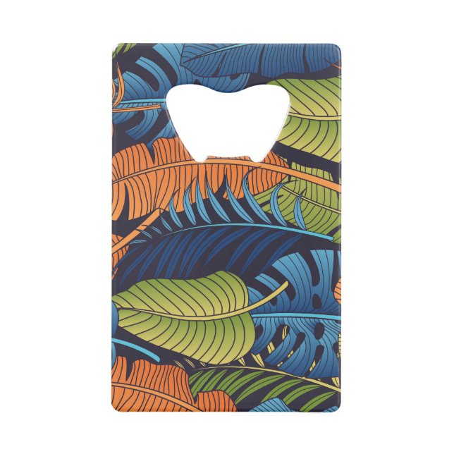 Tropical leaves, floral seamless pattern. (Front)