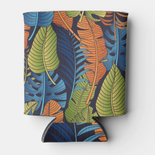 Tropical leaves, floral seamless pattern. can cooler