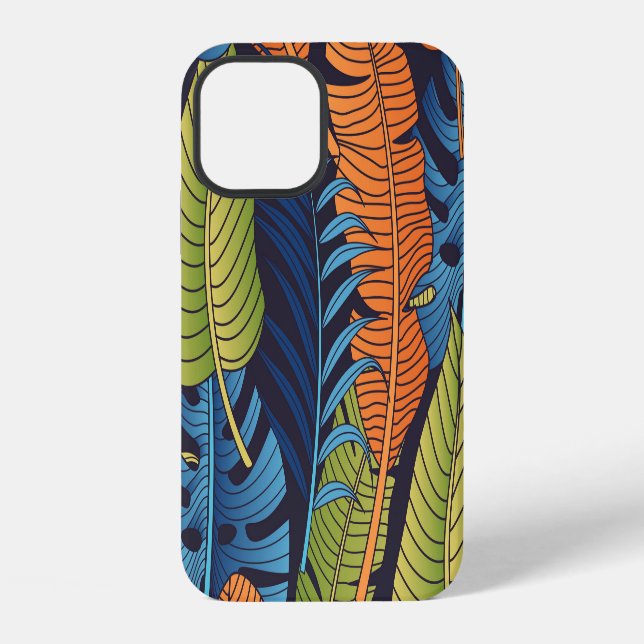 Tropical leaves, floral seamless pattern. iPhone case (Back)