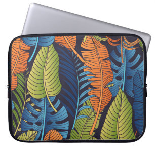 Tropical leaves, floral seamless pattern. laptop sleeve