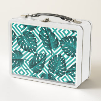 Tropical Leaves: Floral Seamless Pattern. Metal Lunch Box