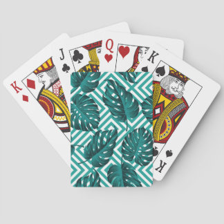 Tropical Leaves: Floral Seamless Pattern. Playing Cards
