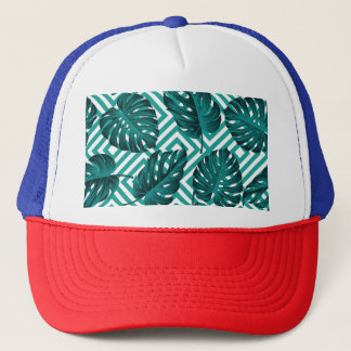 Tropical Leaves: Floral Seamless Pattern. Trucker Hat