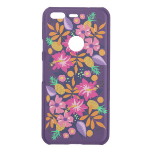 Tropical leaves, flowers and fruits uncommon google pixel case