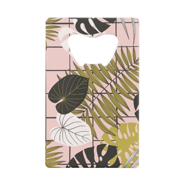 Tropical leaves, flowers, hand-painted pattern. (Front)