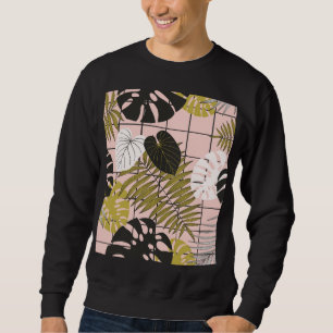Tropical leaves, flowers, hand-painted pattern. sweatshirt