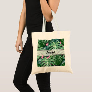 Tropical Leaves Foliage Green & Lush Tote Bag