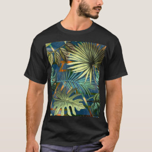Tropical leaves, geometric shapes pattern T-Shirt