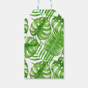 Tropical leaves gift tags