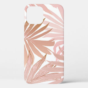 Tropical leaves: glossy gradient pattern. iPhone 12 case