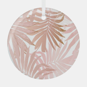 Tropical leaves: glossy gradient pattern. glass tree decoration