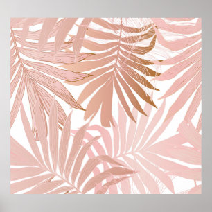 Tropical leaves: glossy gradient pattern. poster