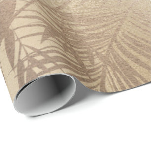 tropical leaves gold faux foil Wrapping Paper