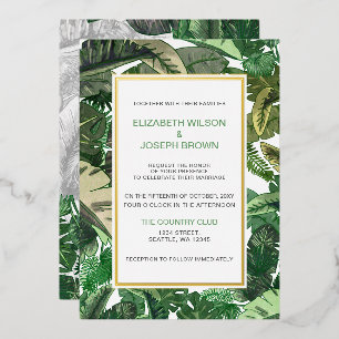 tropical leaves gold  greenery botanical wedding i