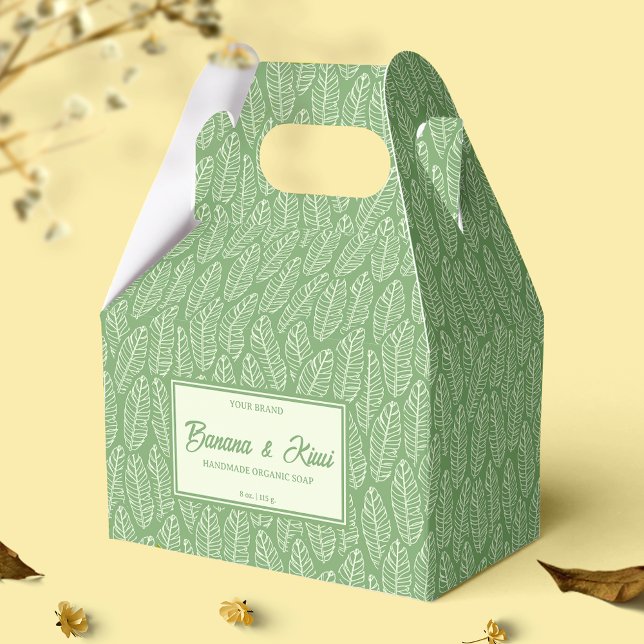 Tropical Leaves Green Soap Bar Box Brand Packaging (Creator Uploaded)