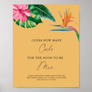 Tropical leaves - Guess How Many Corks Poster