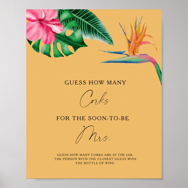 Tropical leaves - Guess How Many Corks  Poster (Front)
