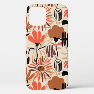 Tropical leaves hand drawn seamless pattern. Botan iPhone 12 Case