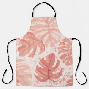 Tropical leaves: hand-drawn vintage pattern. apron