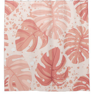 Tropical leaves: hand-drawn vintage pattern. shower curtain