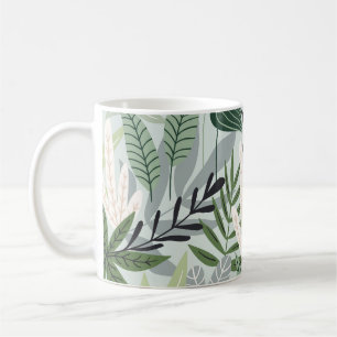 Tropical Leaves: Hand-Drawn Vintage Print. Coffee Mug
