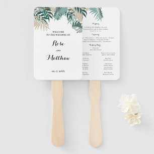 Tropical leaves hand fan