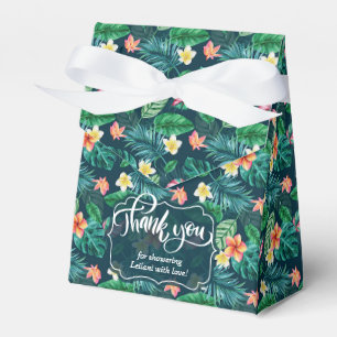 Tropical Leaves Hawaiian Shower Party Favour Box