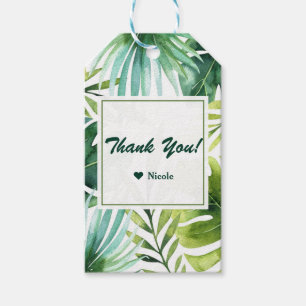 Tropical Leaves Hawaiian Summer Wedding Favour Gift Tags