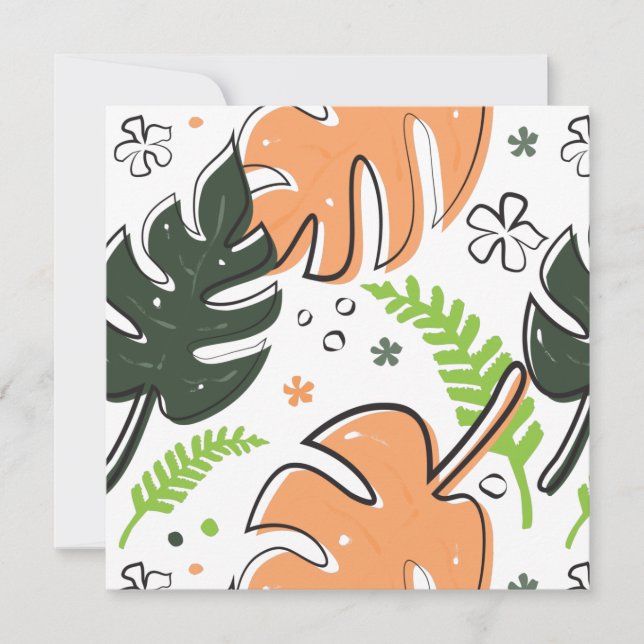 tropical leaves invitation (Front)
