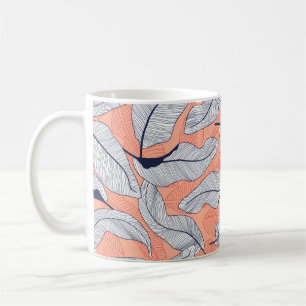 Tropical leaves, jungle leaves seamless vintage fl coffee mug