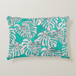 Tropical leaves, jungle leaves seamless vintage fl decorative cushion