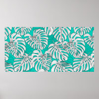 Tropical leaves, jungle leaves seamless vintage fl