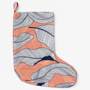 Tropical leaves, jungle leaves seamless vintage fl small christmas stocking