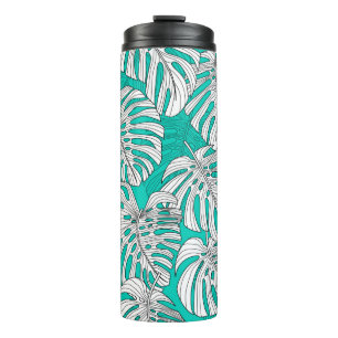 Tropical leaves, jungle leaves seamless vintage fl thermal tumbler